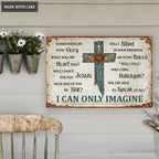 Surrounded By The Glory Cross With Wings Metal Sign