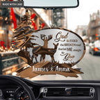 Outdoor Scene With Deers God Blessed Personalized Ornament