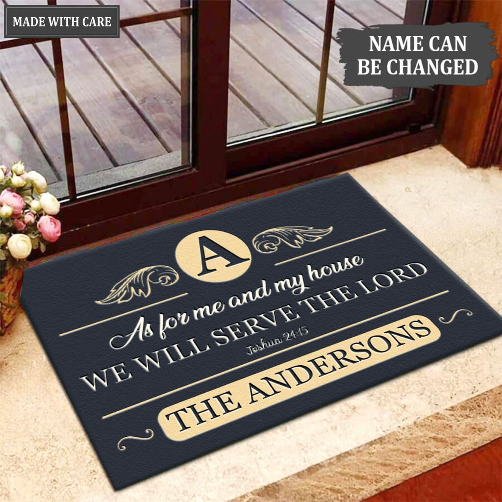 Luvingrace M83 Luxury Monogram Collection As For My House Personalized Doormat