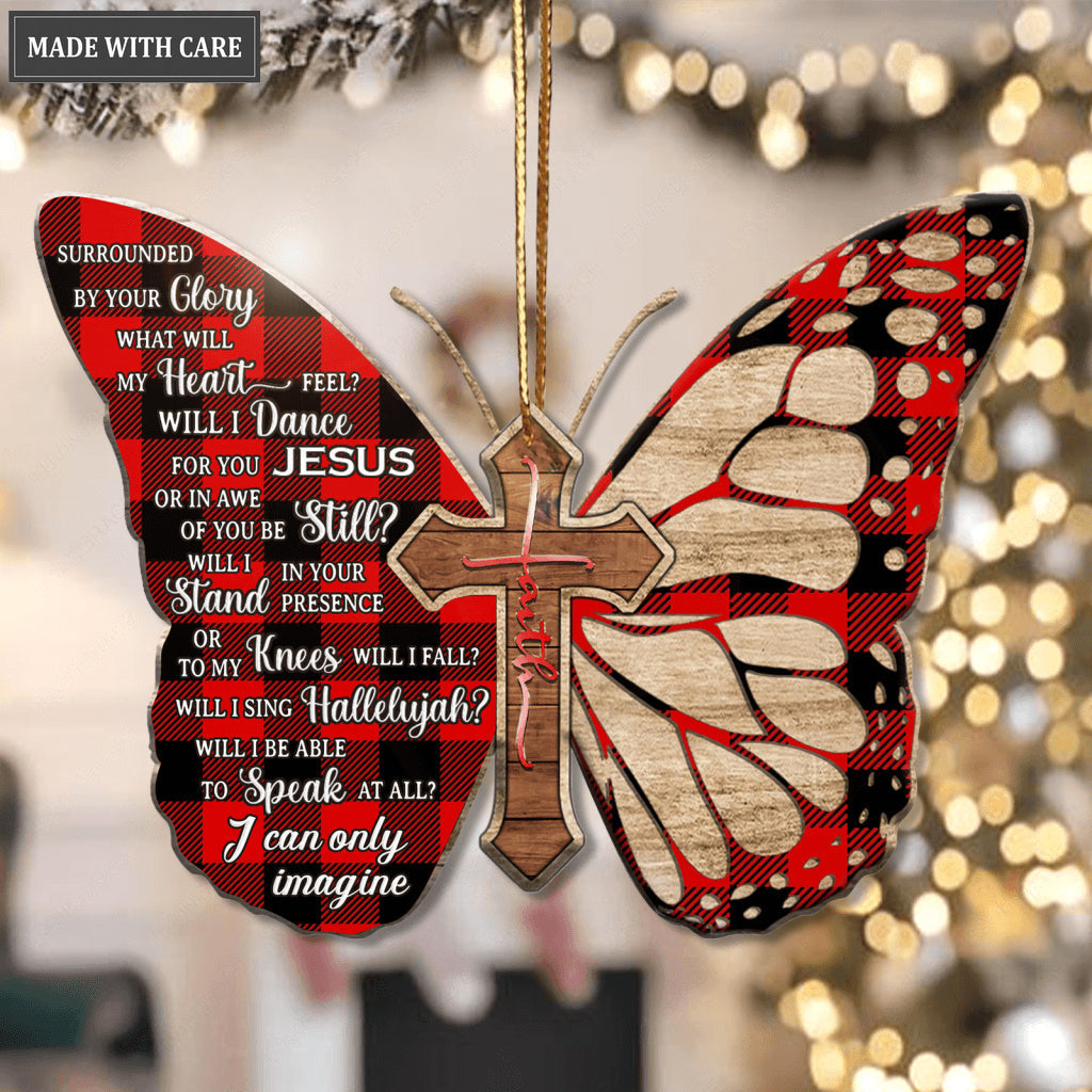 Christmas Butterfly Surrounded By The Glory Ornament