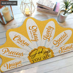 God Says You Are Daisy Half Moon Shaped Doormat