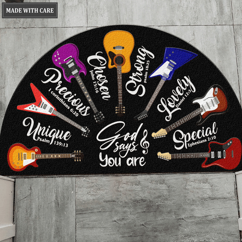 Guitar God Says You Are Shaped Doormat