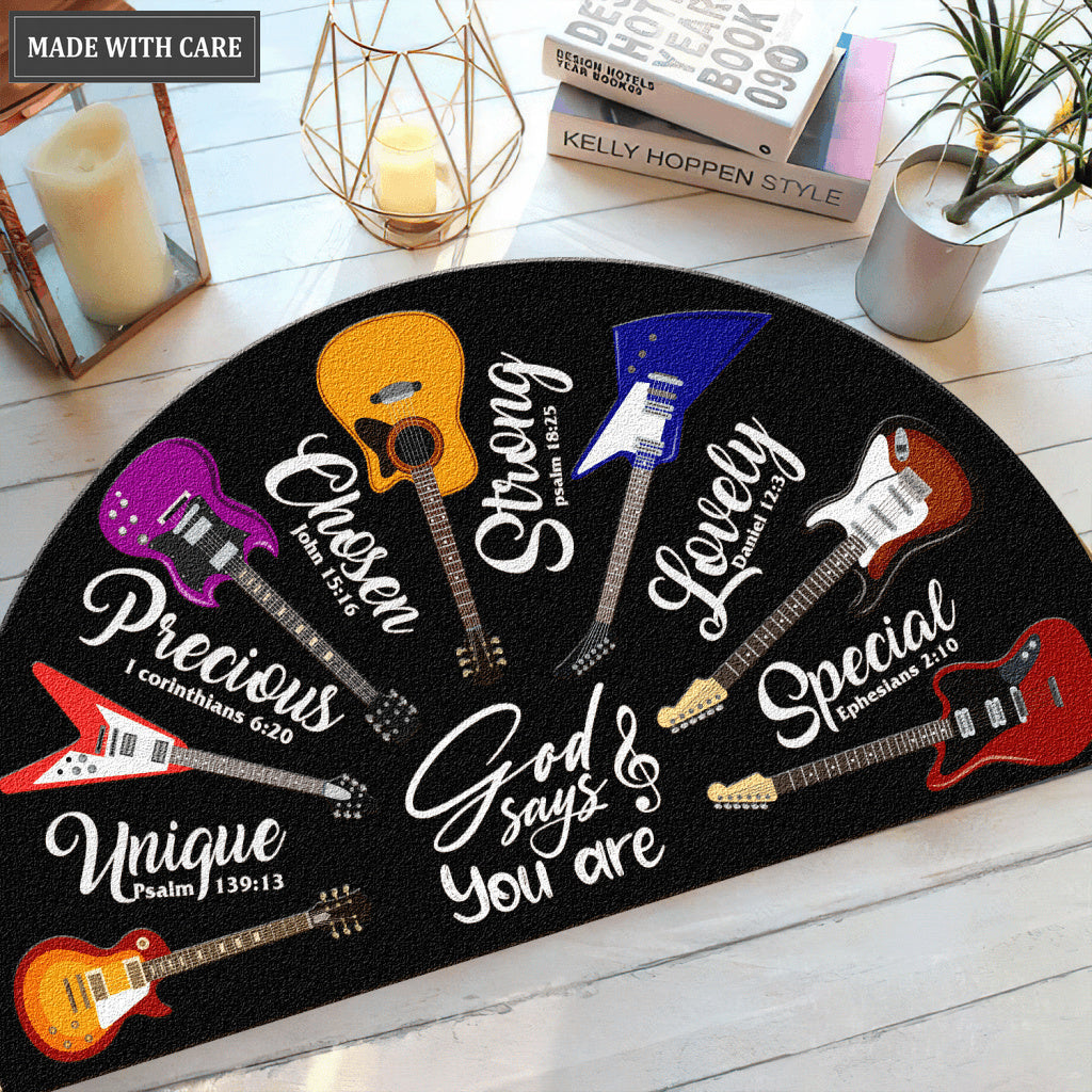 Guitar God Says You Are Shaped Doormat