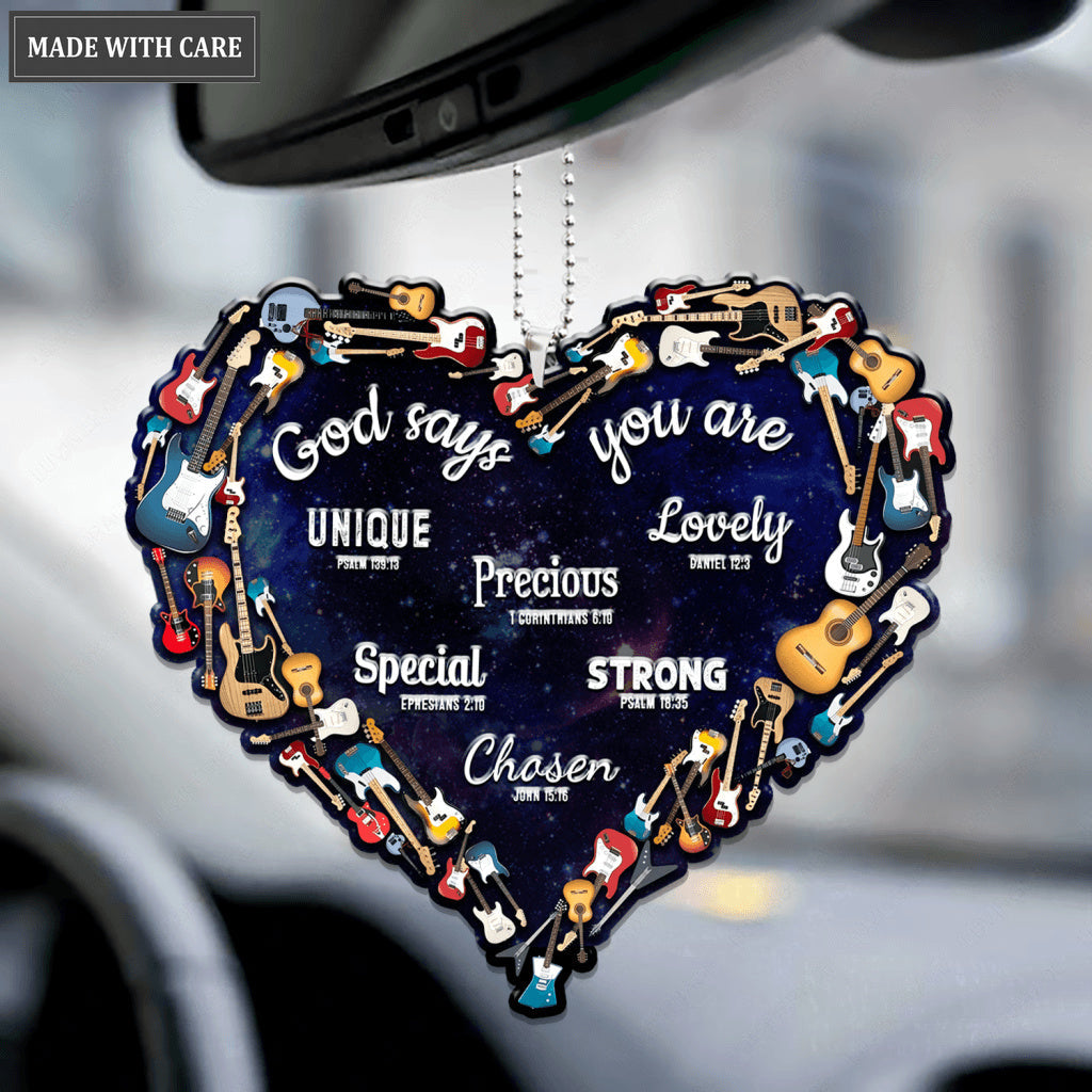 Love Guitar Heart God Says You Are Ornament