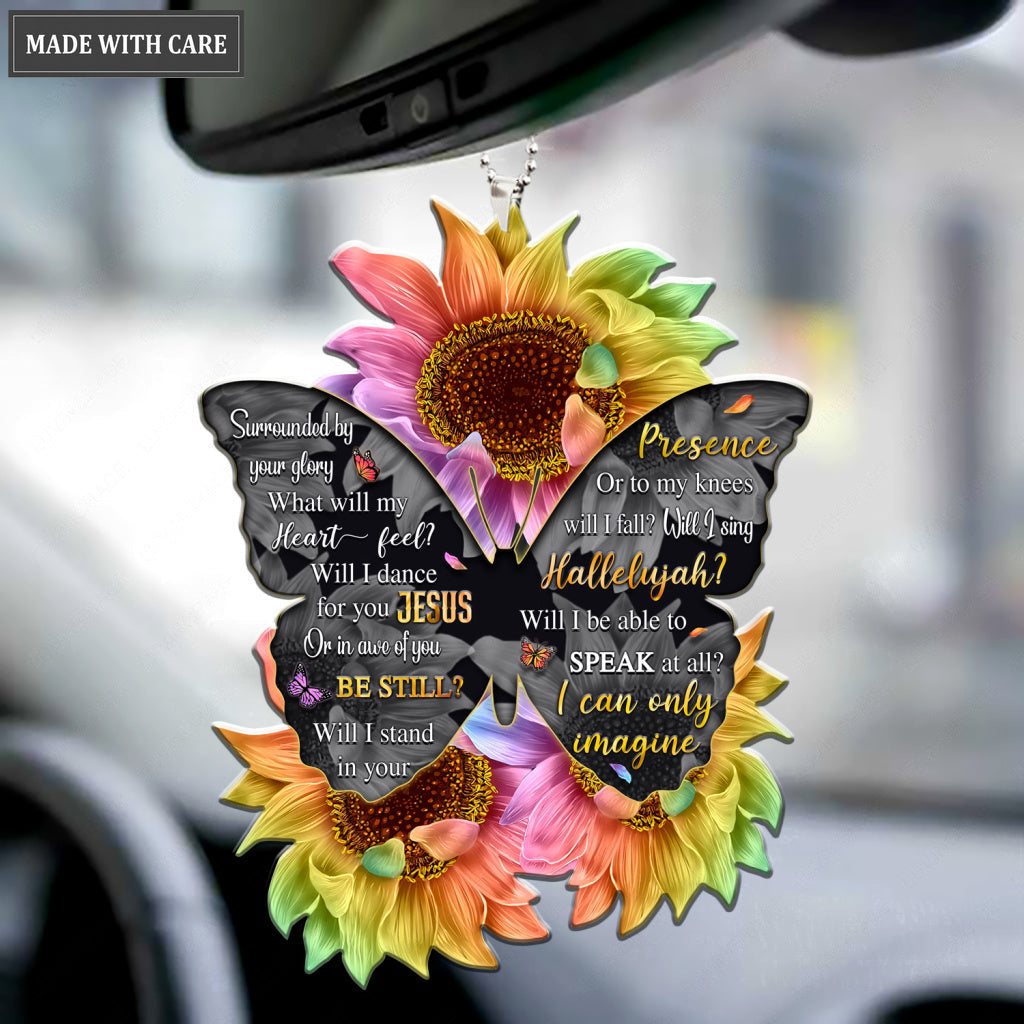 Rainbow Sunflower And Butterfly God Has You Ornament