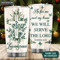 Vintage Floral Cross Faith Butterfly As For Me And My House Personalized Tumbler