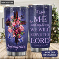 Vintage Roses Wood Cross Faith Butterfly As For Me And My House Personalized Tumbler