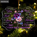 Glitter Purple Flower Buttefly Surrounded By Your Glory Transparent Ornament