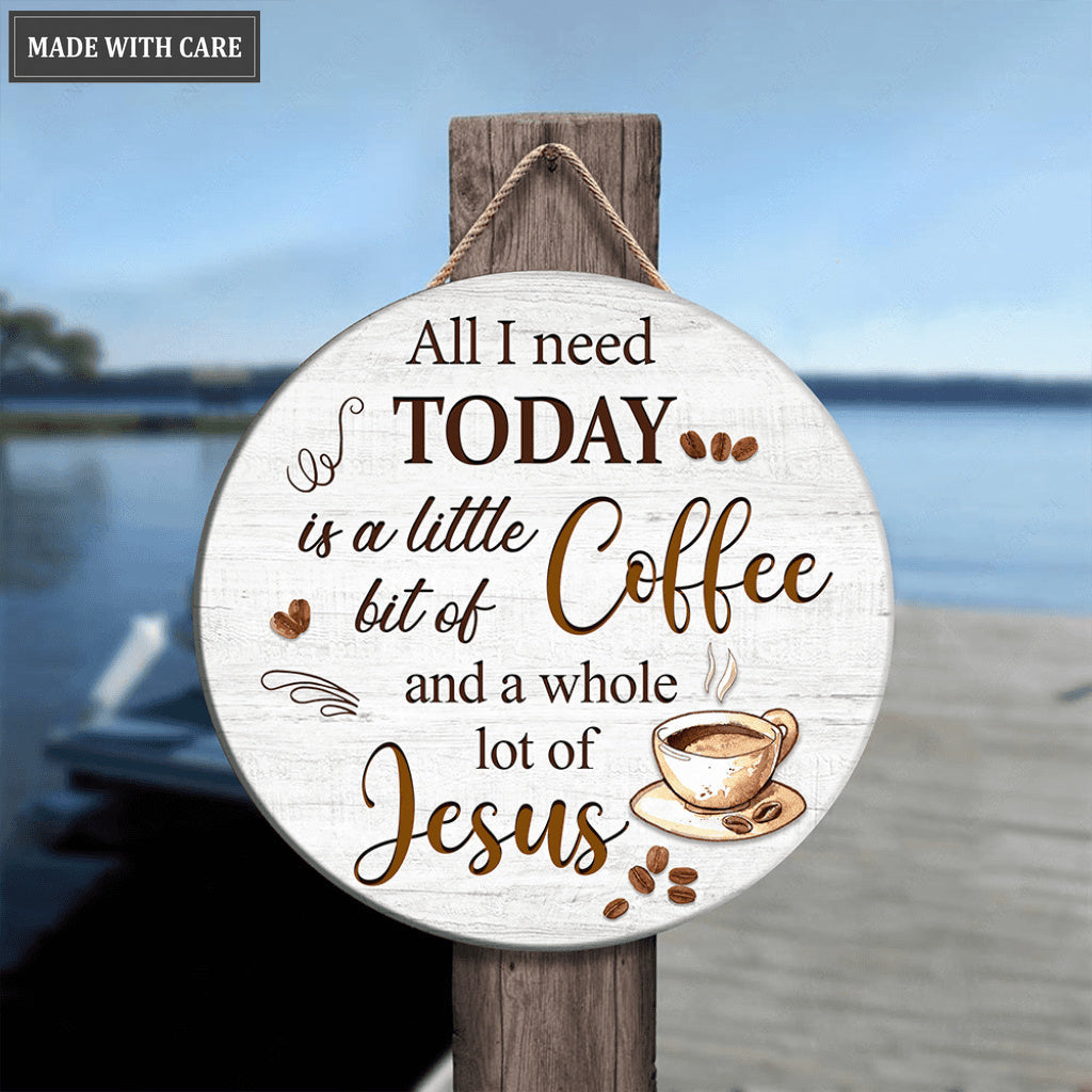 Jesus Coffee Wood Circle Signzz