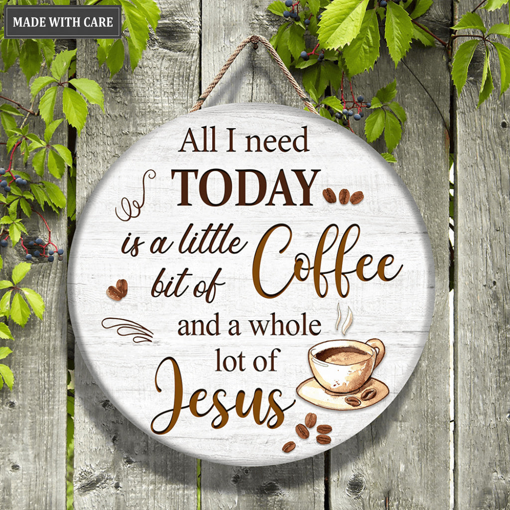 Jesus Coffee Wood Circle Signzz