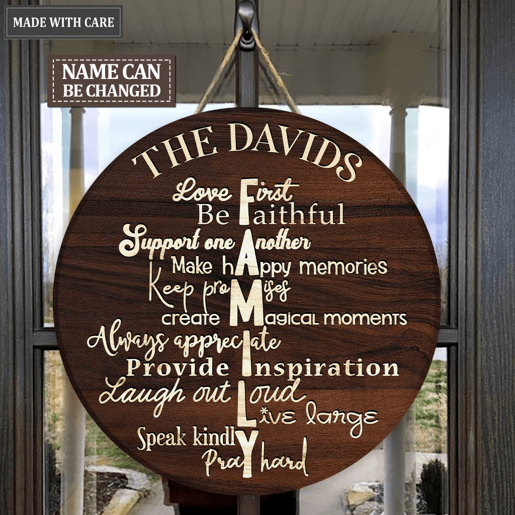 Family Definition Personalized Wood Circle Sign