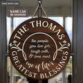 Greatest Blessings Personalized Wood Circle Sign