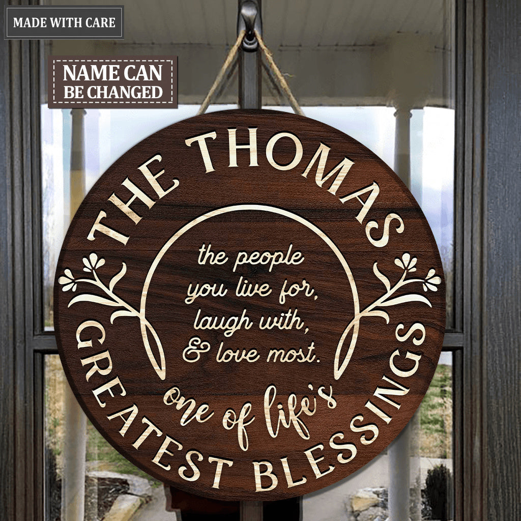 Greatest Blessings Personalized Wood Circle Sign