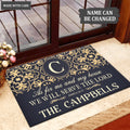 Modern Farmhouse Pattern Serve The Lord Personalized Doormat