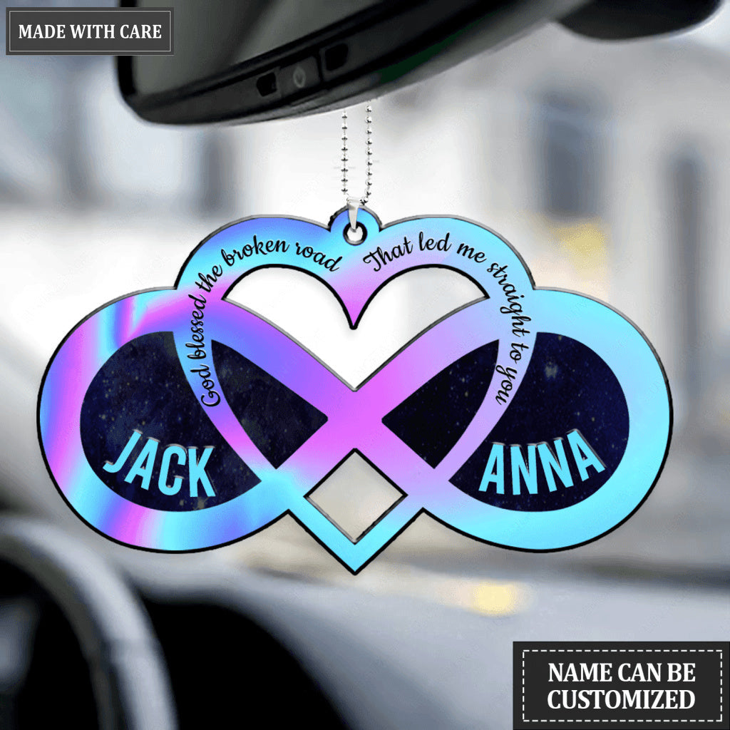 Personalized Infinity Heart God Blessed Hologram Ornament