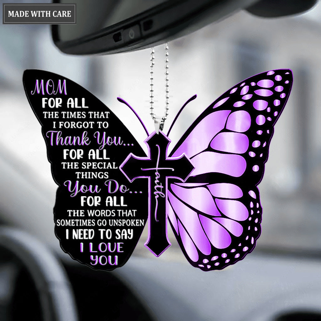 Thank You Mom I Love You Butterfly Ornament