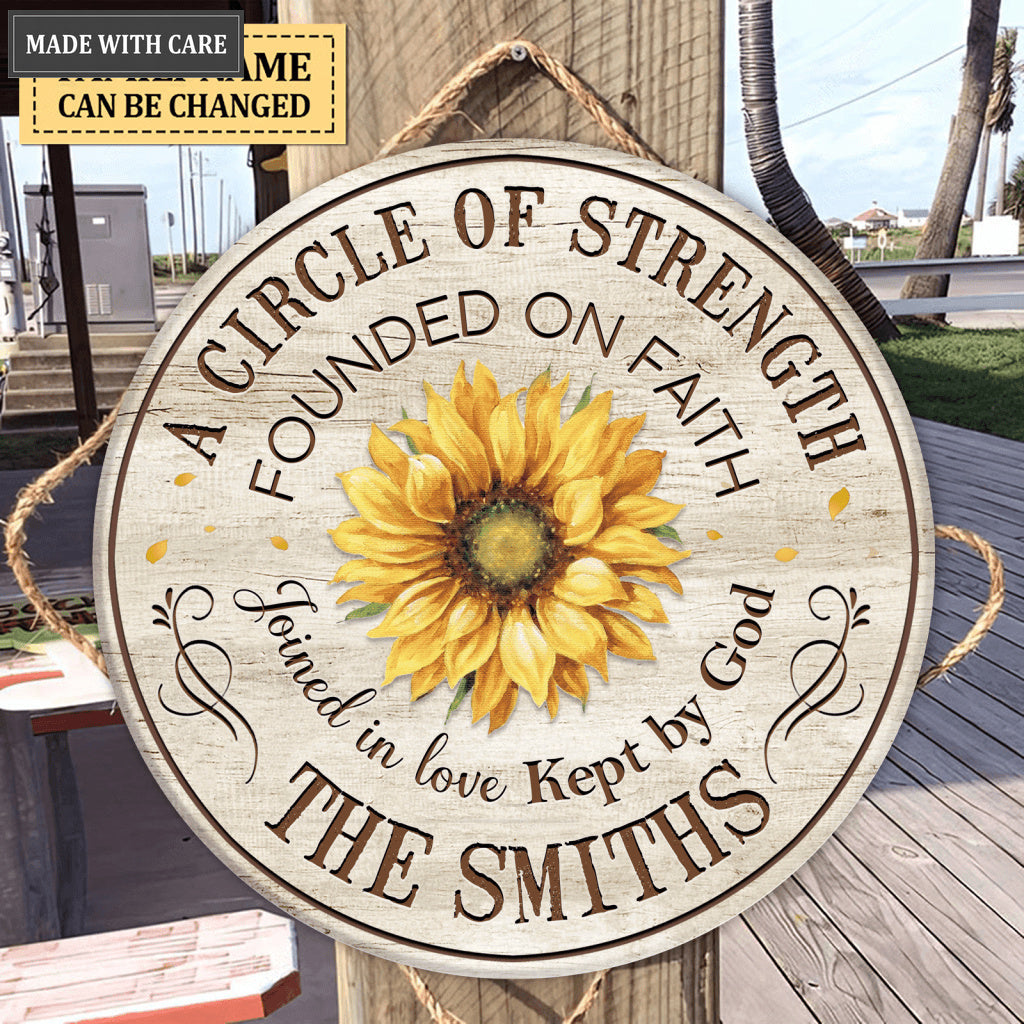 Personalized A Circle Of A Family Sunflower Circle Sign