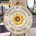 Personalized A Circle Of A Family Sunflower Circle Sign