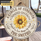 Personalized A Circle Of A Family Sunflower Circle Sign