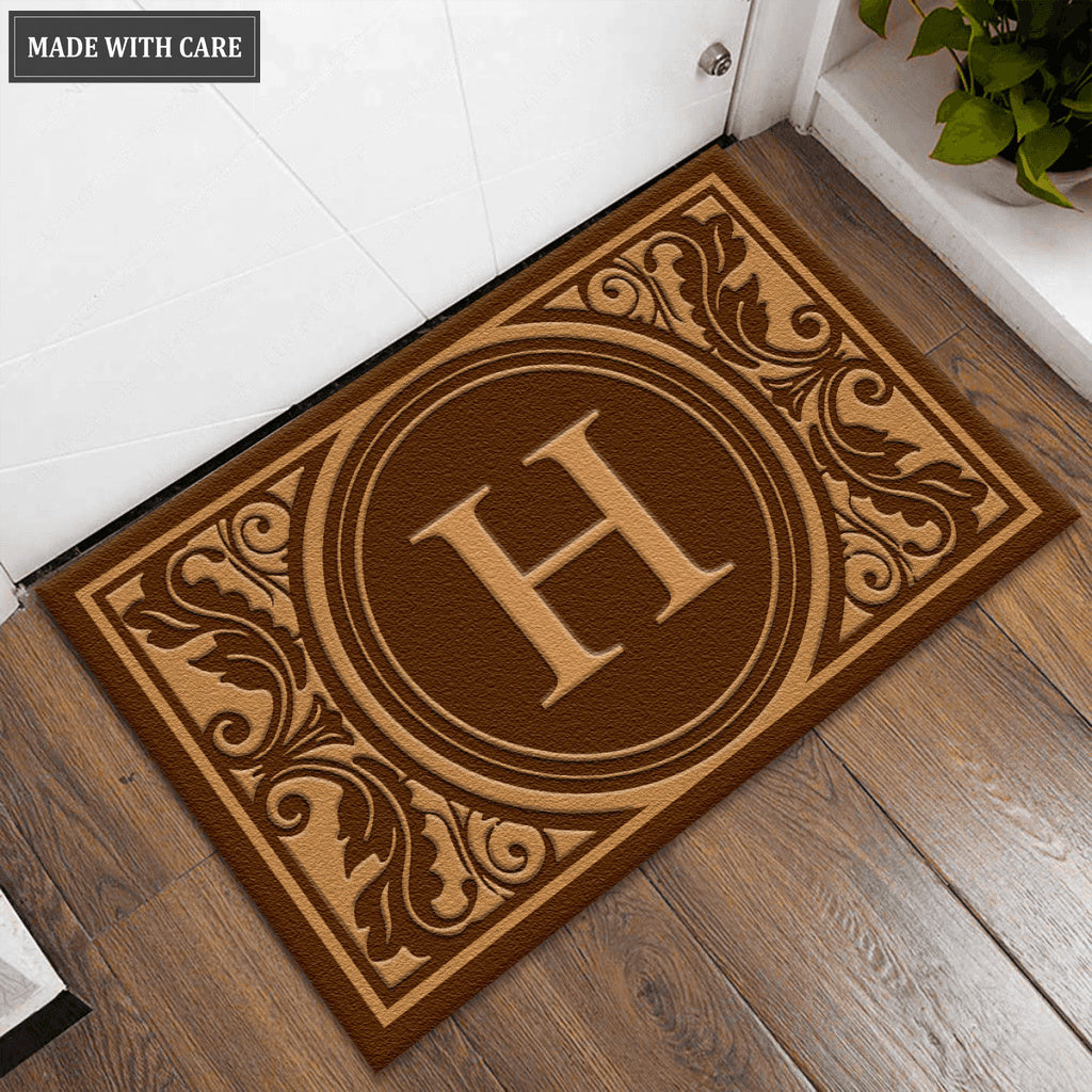 Custom Initial Monogram Welcome Doormat
