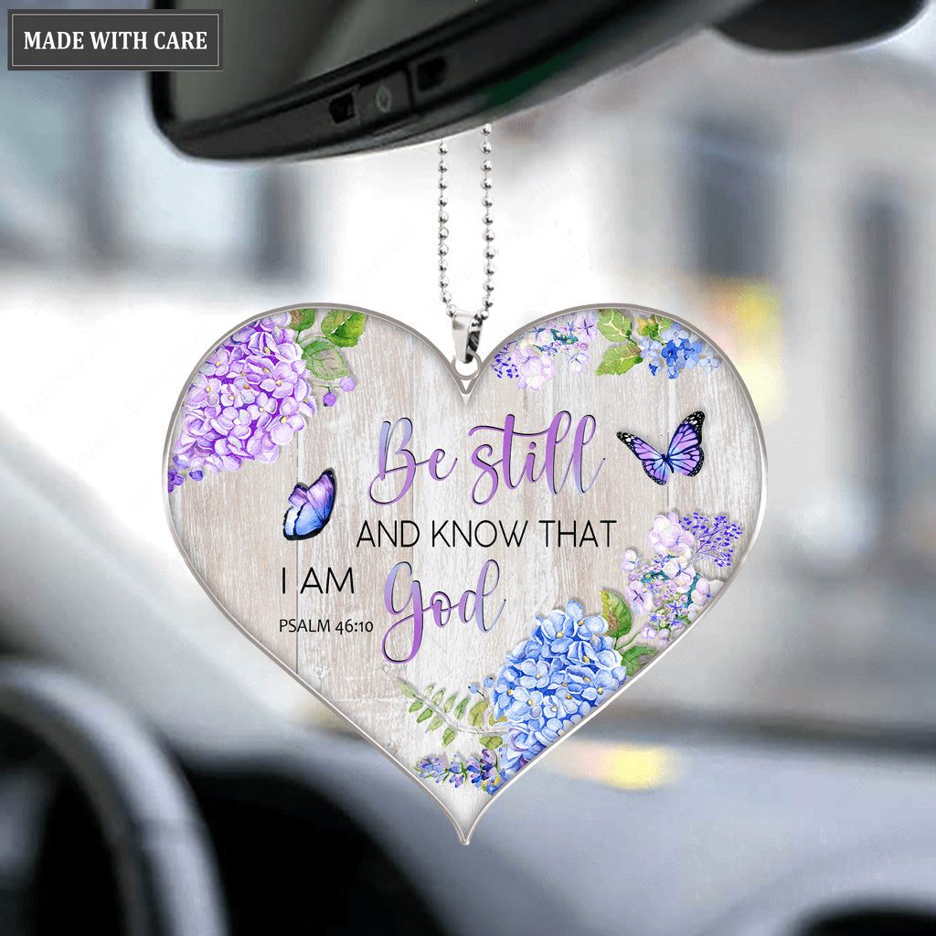 Be Still And Know Hydranges Heart Ornament