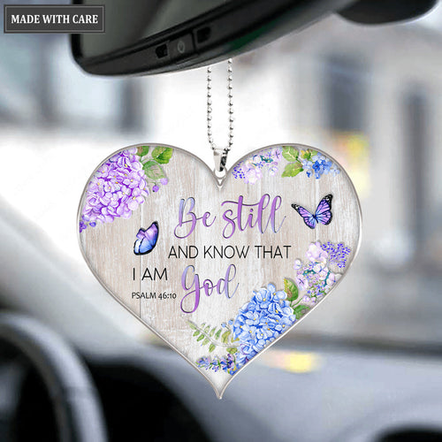 Be Still And Know Hydranges Heart Ornament