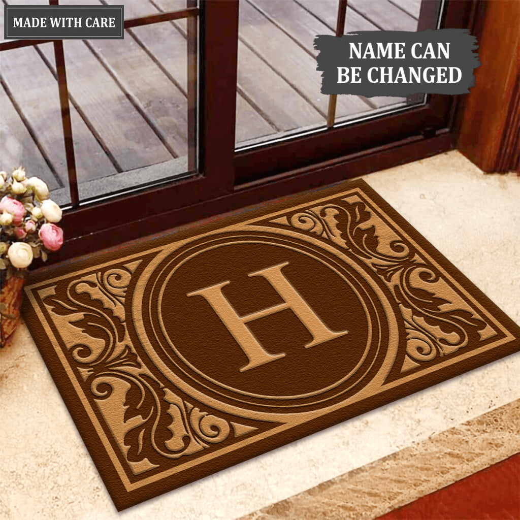 Custom Initial Monogram Welcome Doormat