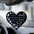 Butterflies When You Believe Heart Ornament