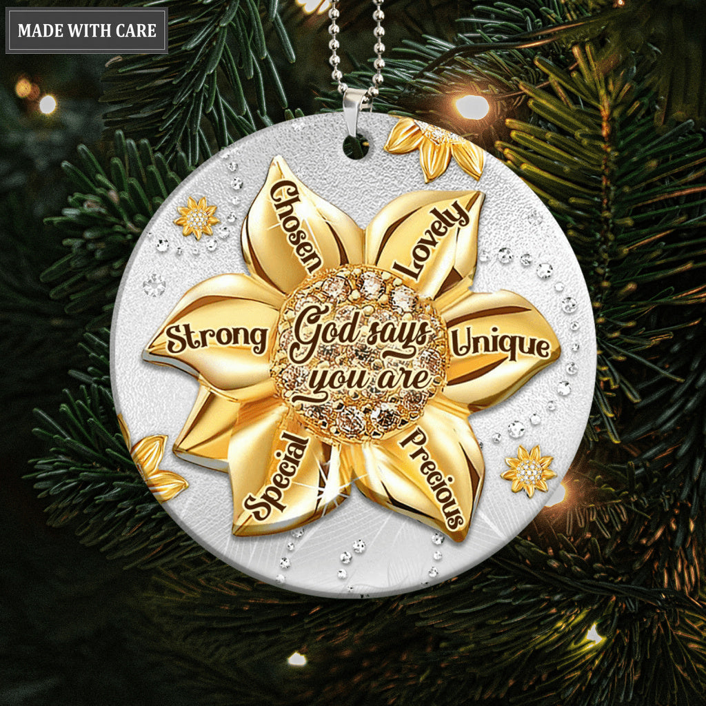 Printfamily M114 Sunflower God Says You Are Ornament