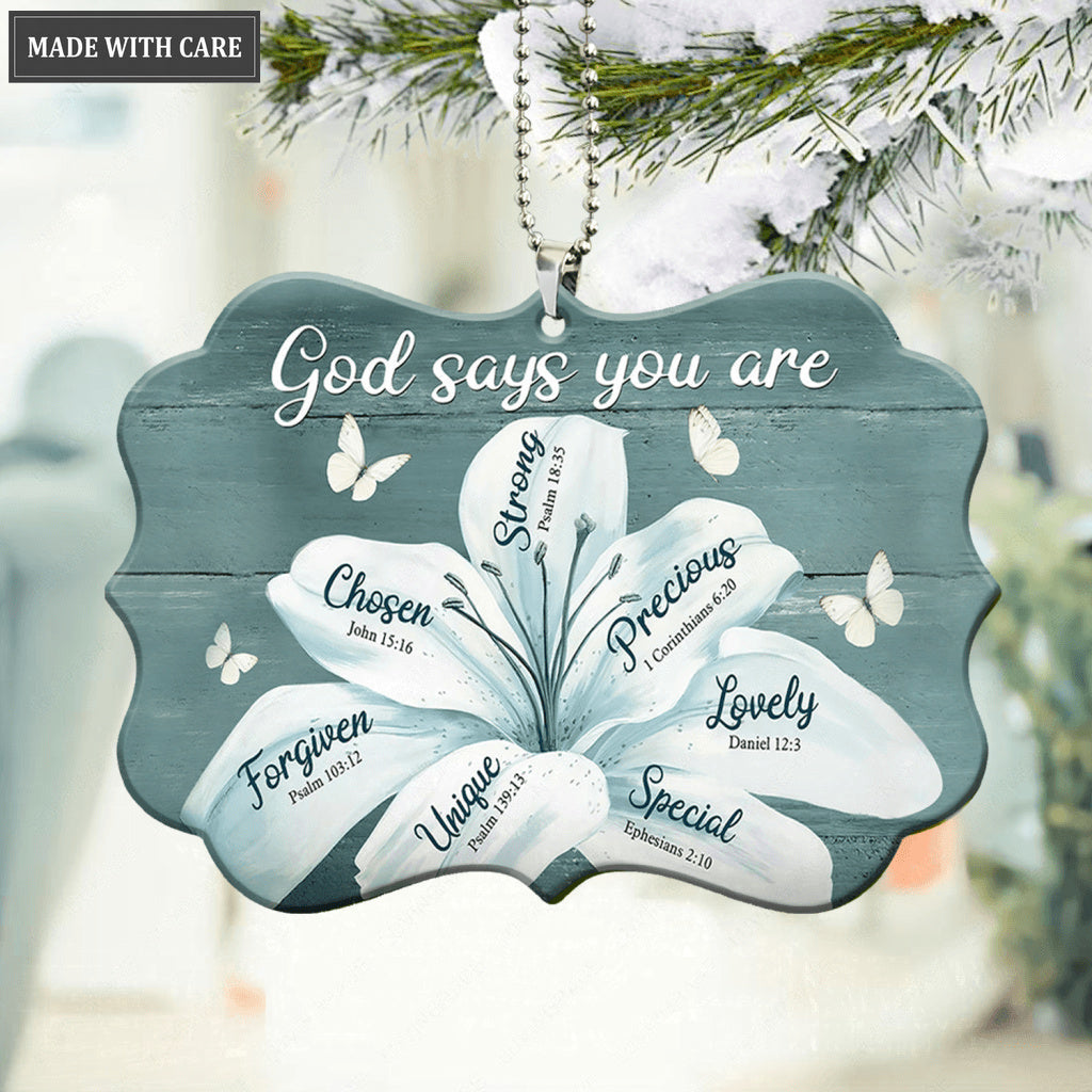 Printfamily M115 White Lily God Says You Are Ornament