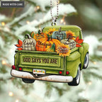 Printfamily M119 Pumpkin Truck God Says You Are Ornament