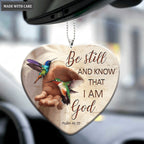 Be Still God's Hand and Hummingbird Ornament