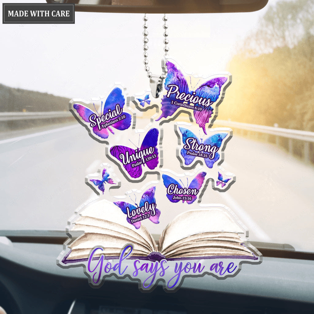 Book And Butterflies God Says You Are Ornament