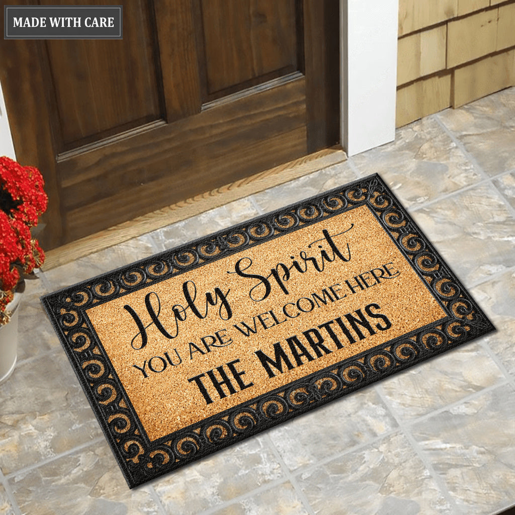 Christian Welcome Personalized Holy Spirit Door Mat