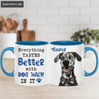 Everything tastes better with dog hair in it - Personalized Custom Accent Mug
