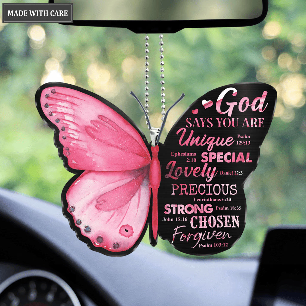 Butterfly God Says You Are Pink Ornament