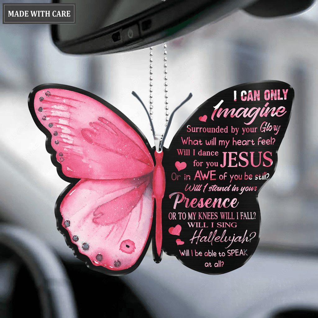 Butterfly Surrounded By Your Glory Pink Ornament