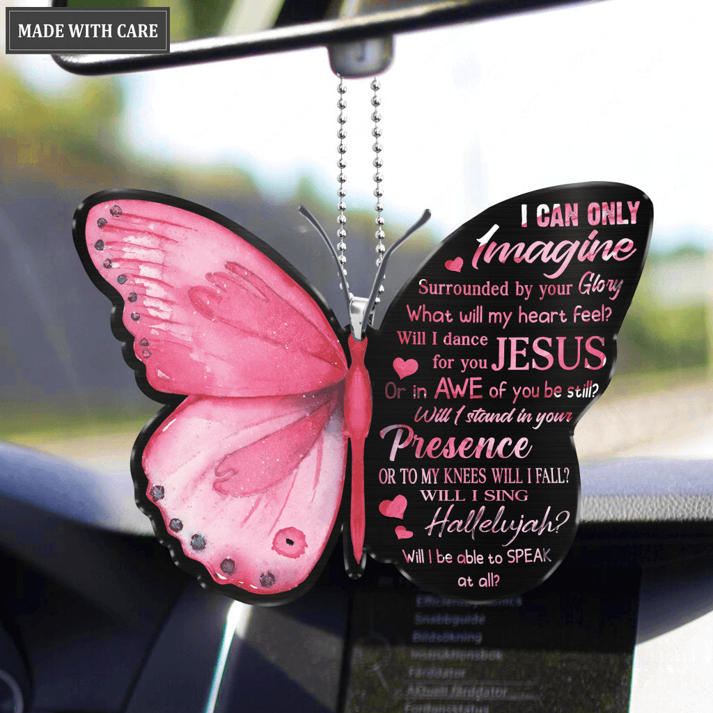 Butterfly Surrounded By Your Glory Pink Ornament