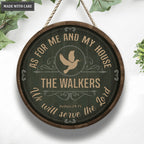 Personalized As For Me And My House We Will Serve The Lord Circle Sign