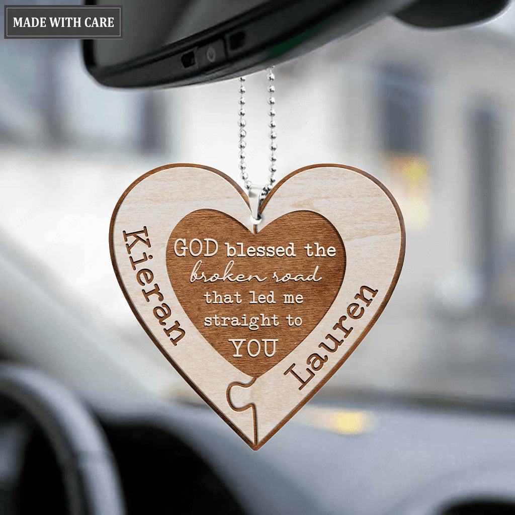Personalized God Blessed Couple Heart Ornament