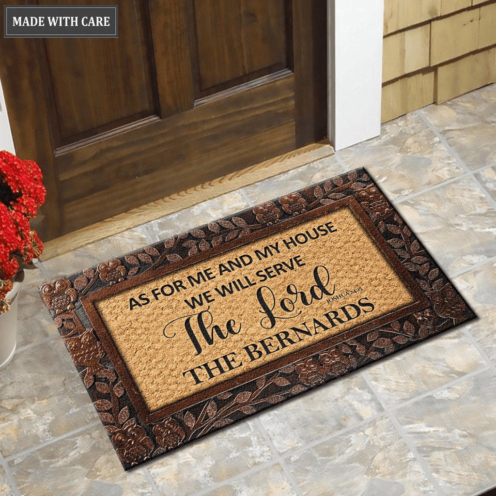 Owl Pattern Serve The Lord New Personalized Door Mat