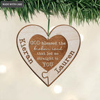 Personalized God Blessed Couple Heart Ornament