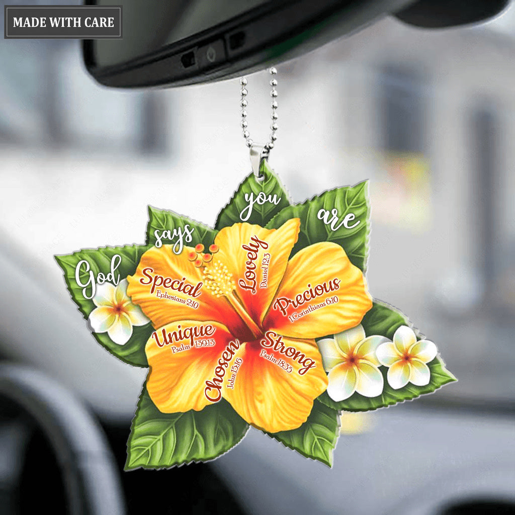 Single Yellow Hibiscus Flower God Says You Are Ornament