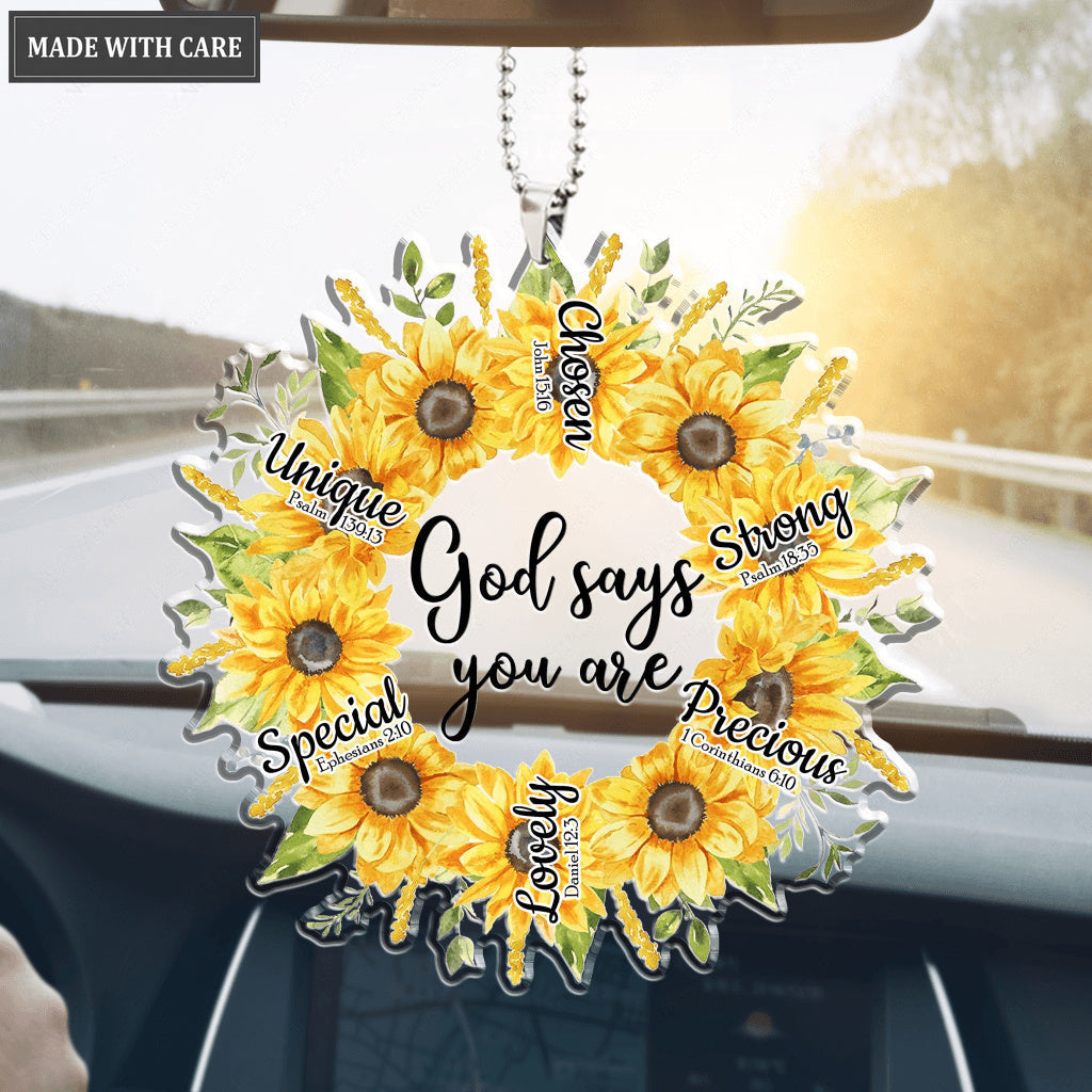 Sunflower Wreath God Says You Are Ornament