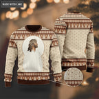 Elegant Vintage Christian Wool Knitted Christmas Pattern Ugly Sweater