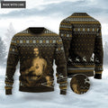 God Christ Show His Sacred Heart Wool Knitted Christmas Pattern Ugly Sweater
