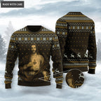 God Christ Show His Sacred Heart Wool Knitted Christmas Pattern Ugly Sweater