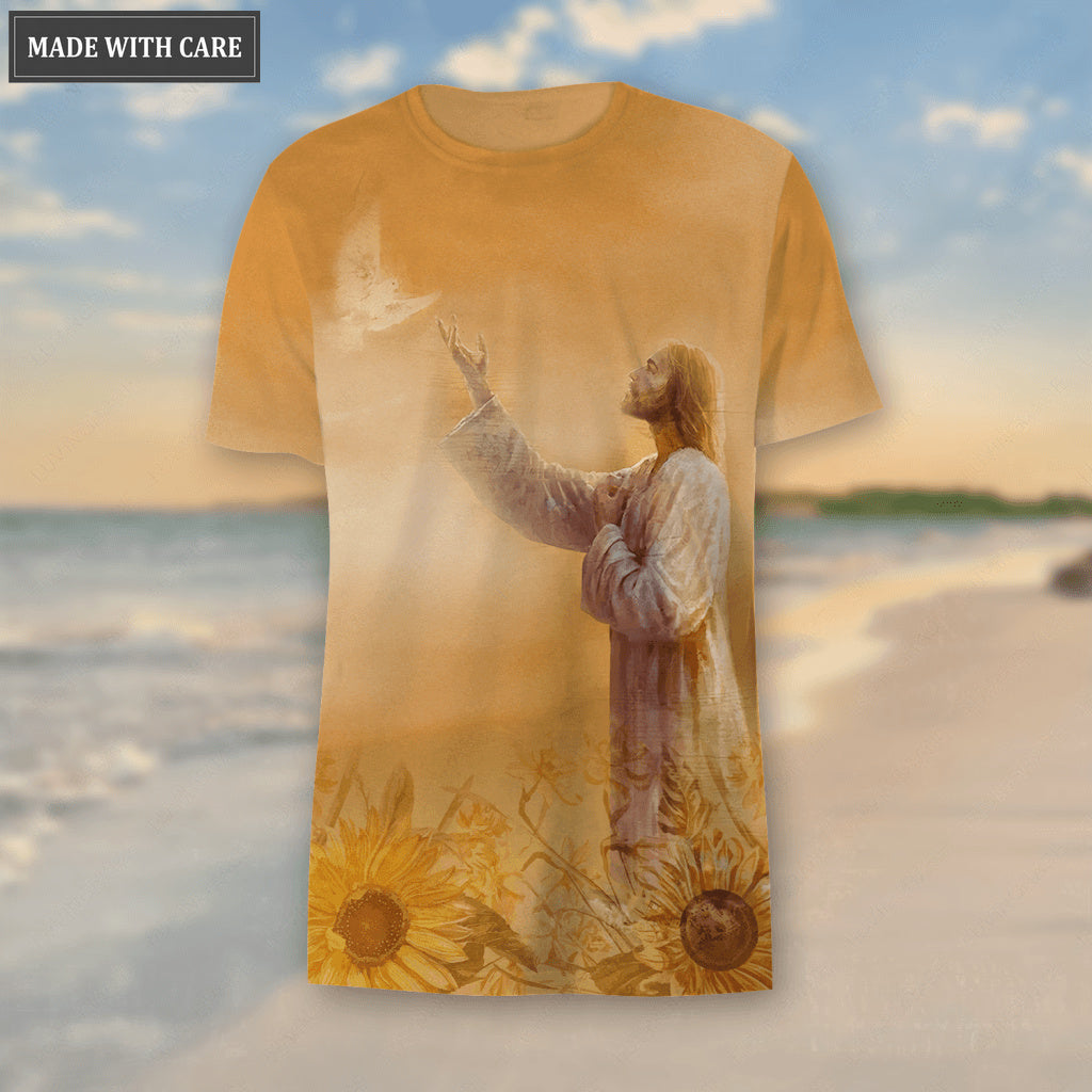 Sunflower Christian Dove Faith Is Believing Hoodie