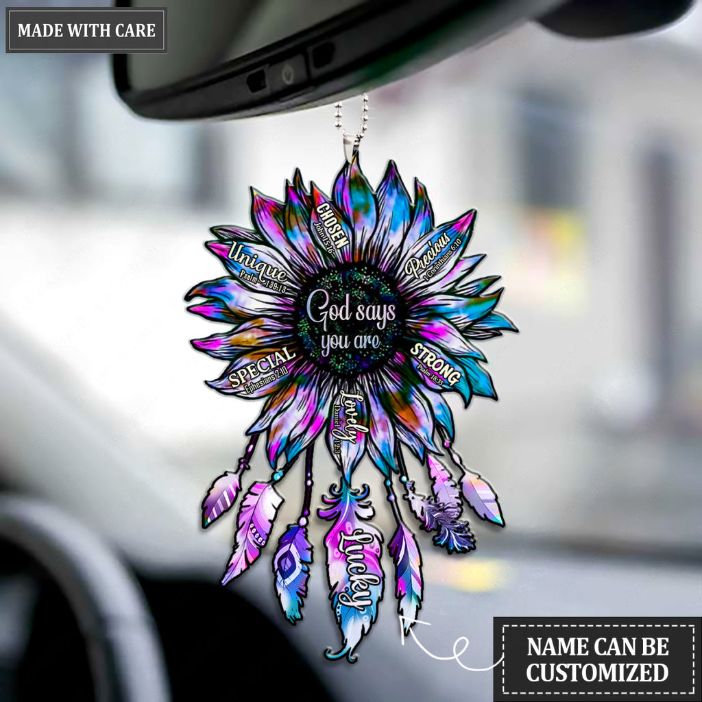 Personalized Sunflower Silhouette God Says You Are Ornament