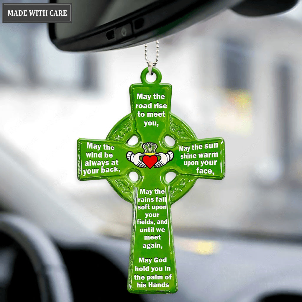 Green Irish Blessing Celtic Cross Ornament